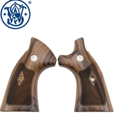 Grip hout voor Smith & Wesson K L Frame Round Butt M66 686 Target Grips Wood Checkered
